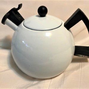 White & Black Whistling Tea Kettle